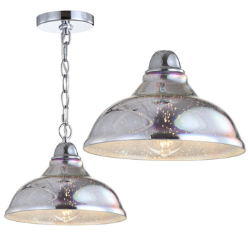 Nira 9.75" Adjustable 3D Color Burst Glass/Metal Pendant - JONATHAN Y